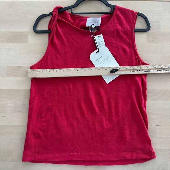 Current Elliott Tank Top Womens XS 0 Red Linen Cotton Elevated Basic Natural - Picture 9 of 10